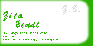 zita bendl business card